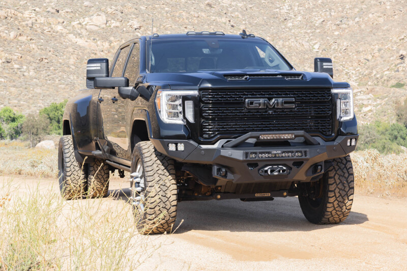 GMC Sierra 2500 Front Bumper - DV8 Offroad - Spec Series - Micro-texture black powder coat with satin black accents - `20-`23